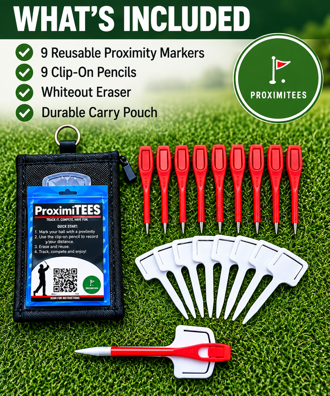 ProximiTEES reusable golf contest marker kit
